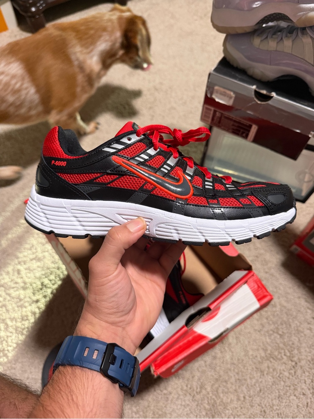 Nike Men’s Black & Red P-6000 Athletic Sneakers